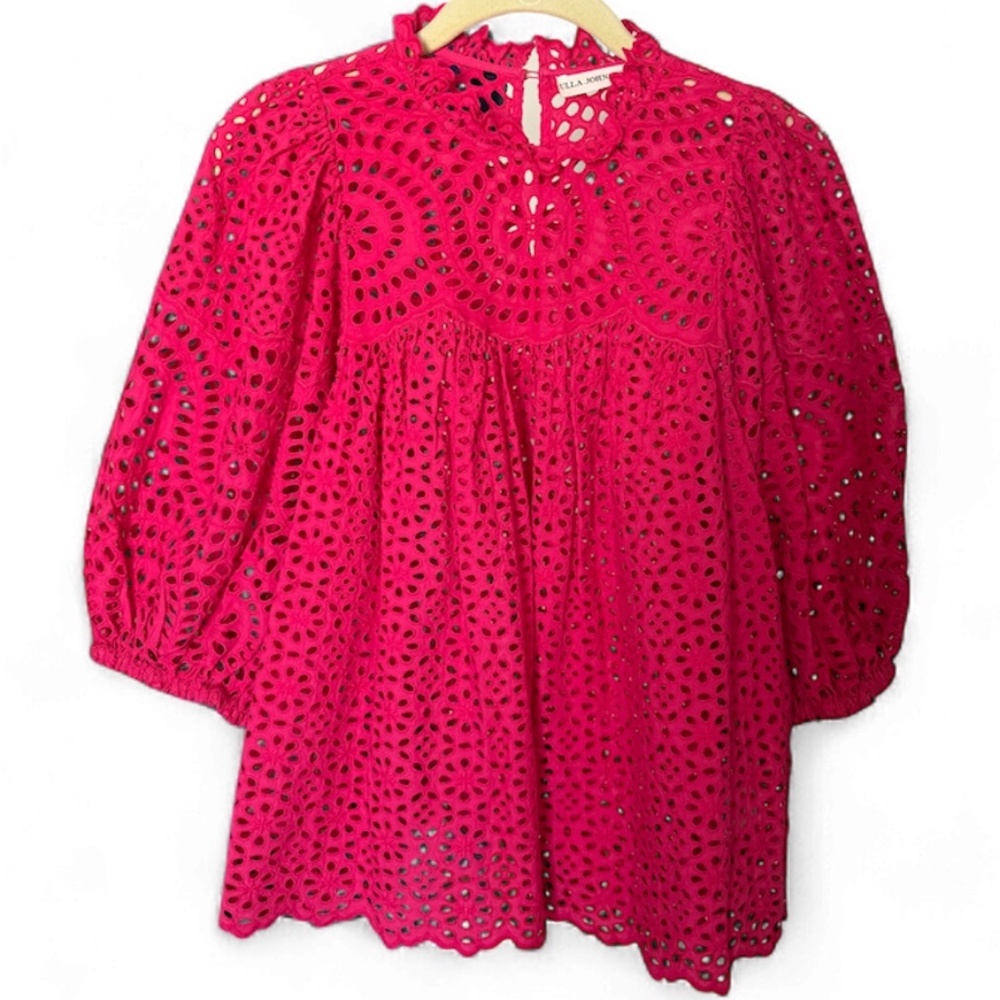 Ulla Johnson Eyelet Puff Sleeve Blouse